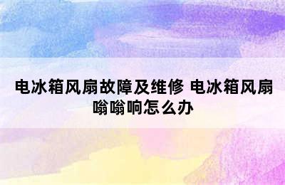 电冰箱风扇故障及维修 电冰箱风扇嗡嗡响怎么办